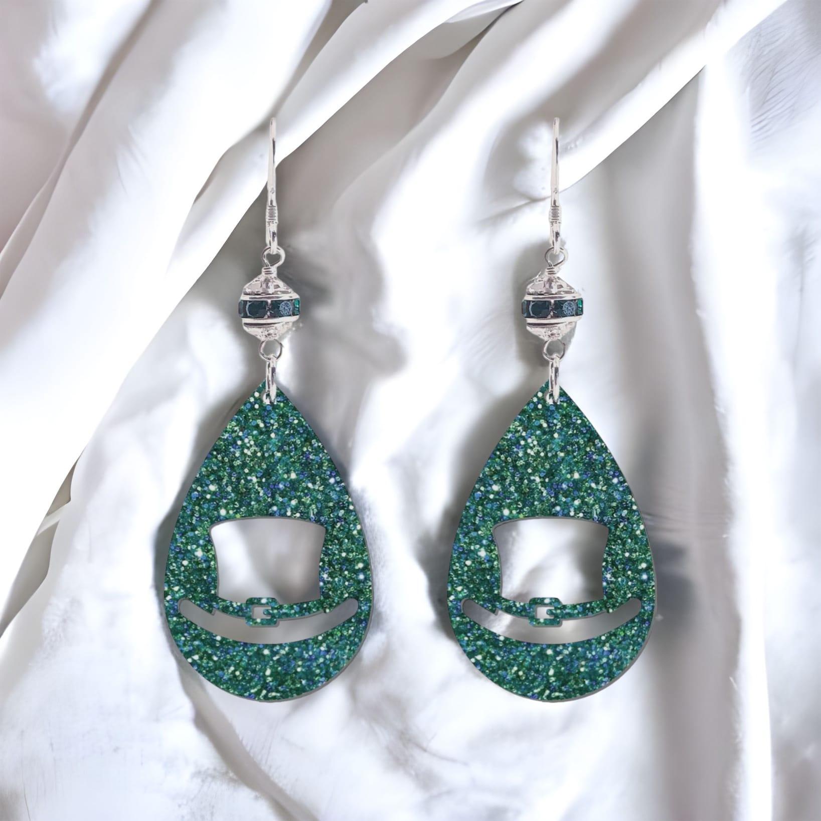 St Patricks Day Hat Tear Drop Earrings (Ready to Wear)