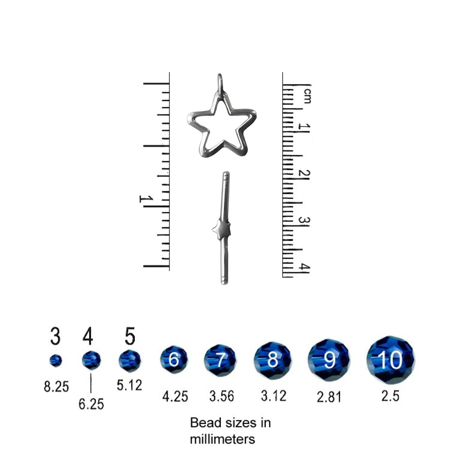 .925 Sterling Silver Star Toggle - 17mm (1 Set)