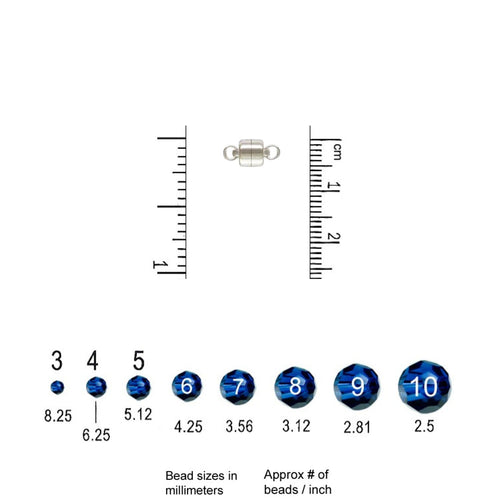 .925 Sterling Silver 4.5mm Magnetic  Clasp