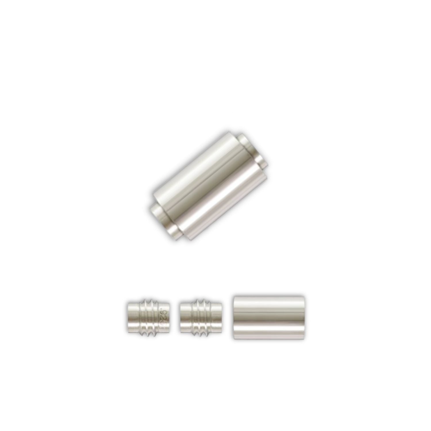 .925 Sterling Silver 12.5mm Threaded Magnetic Clasp