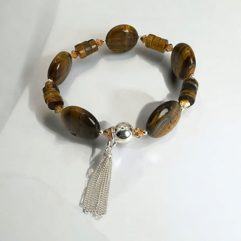 Treasured Tiger Eye Bracelet and Earrings (Ready to Wear)