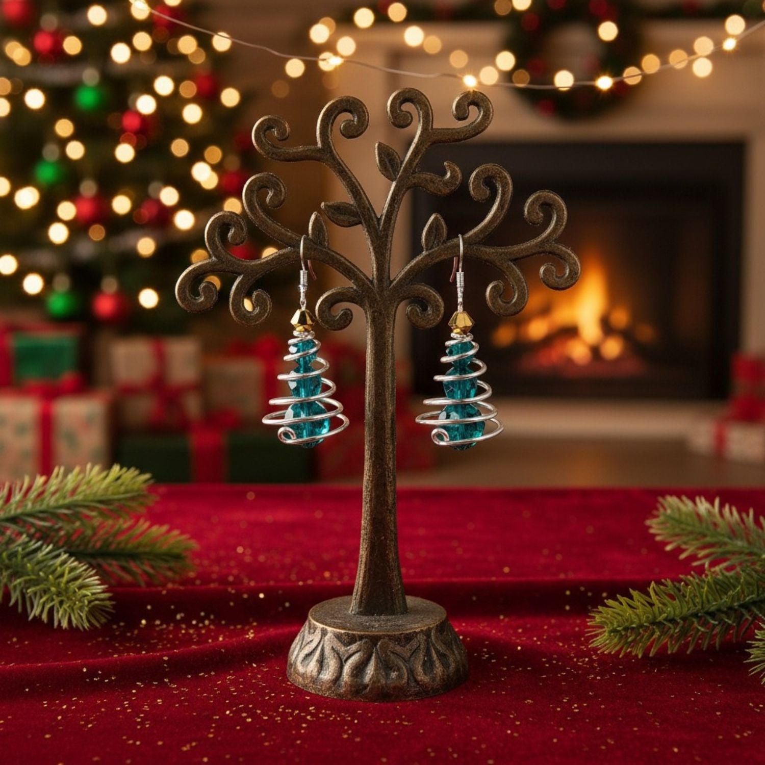 Tinsel Christmas Tree Earring Kit