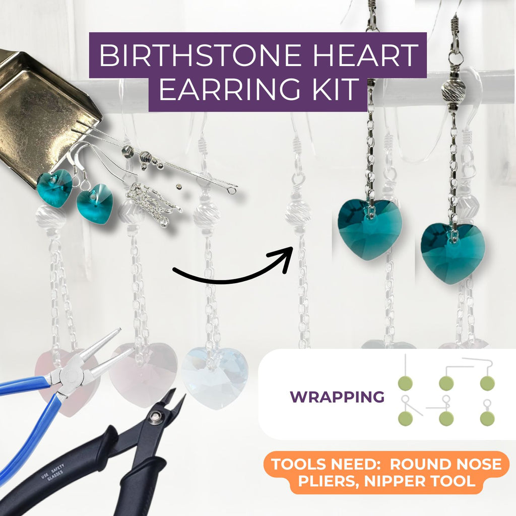 Birthstone Heart Earring Kit