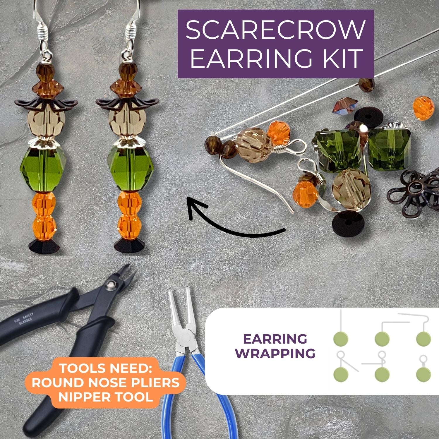 Scarecrow Halloween Earring Kit