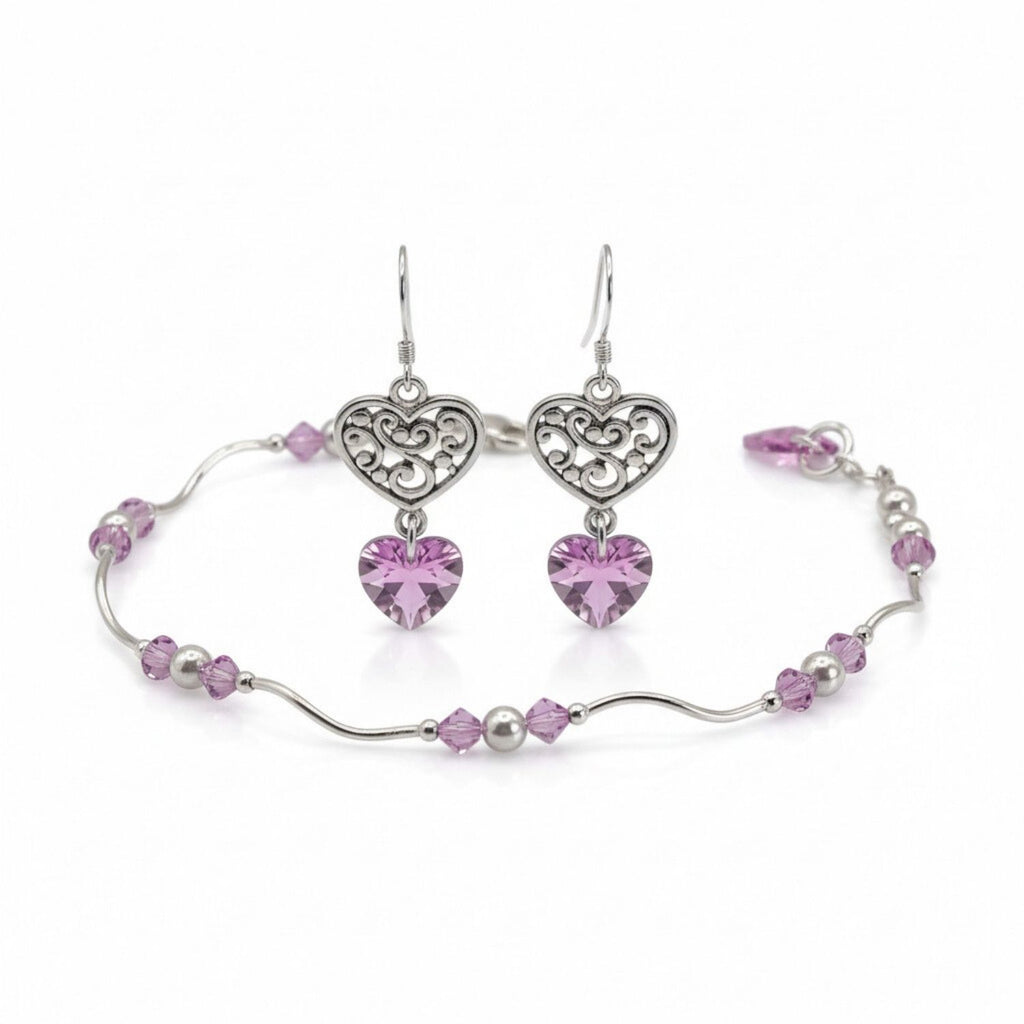 Very Violet Valentine's Day Earring and Bracelet Jewelry Making Kit