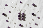 Amethyst Earrings - Linen Flat Lay