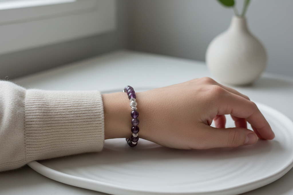 Amethyst Sterling Silver Bracelet - Lifestyle
