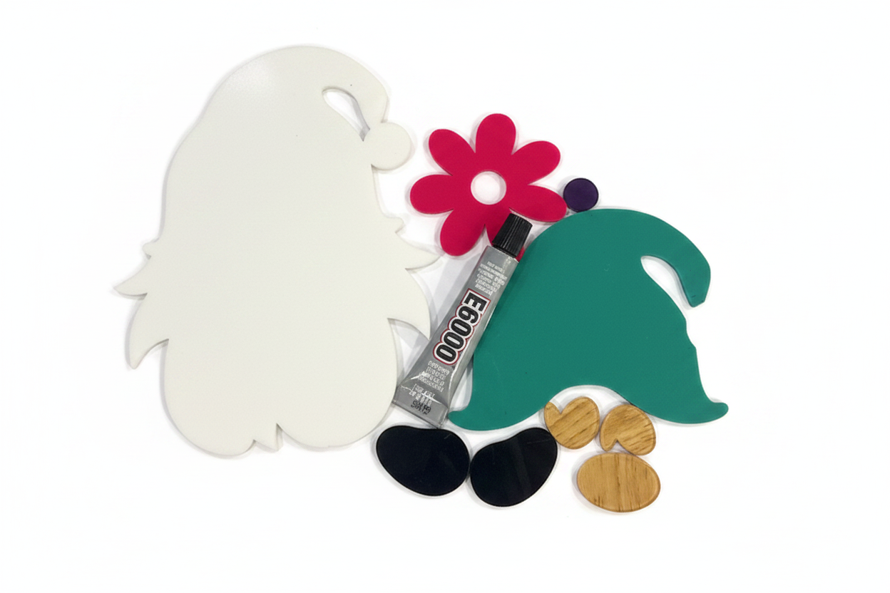DIY Garden Gnome Kit Components
