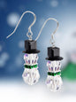 Swarovski Snowman Earrings in Emerald (Ready to Wear)