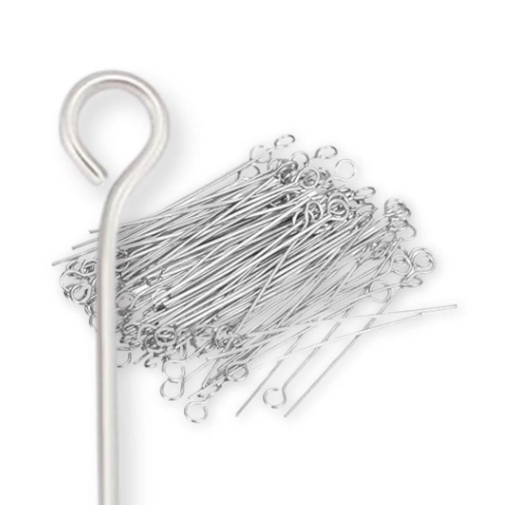 .925 Sterling Silver 24ga. Eye Pin - 2" (10 Pack)