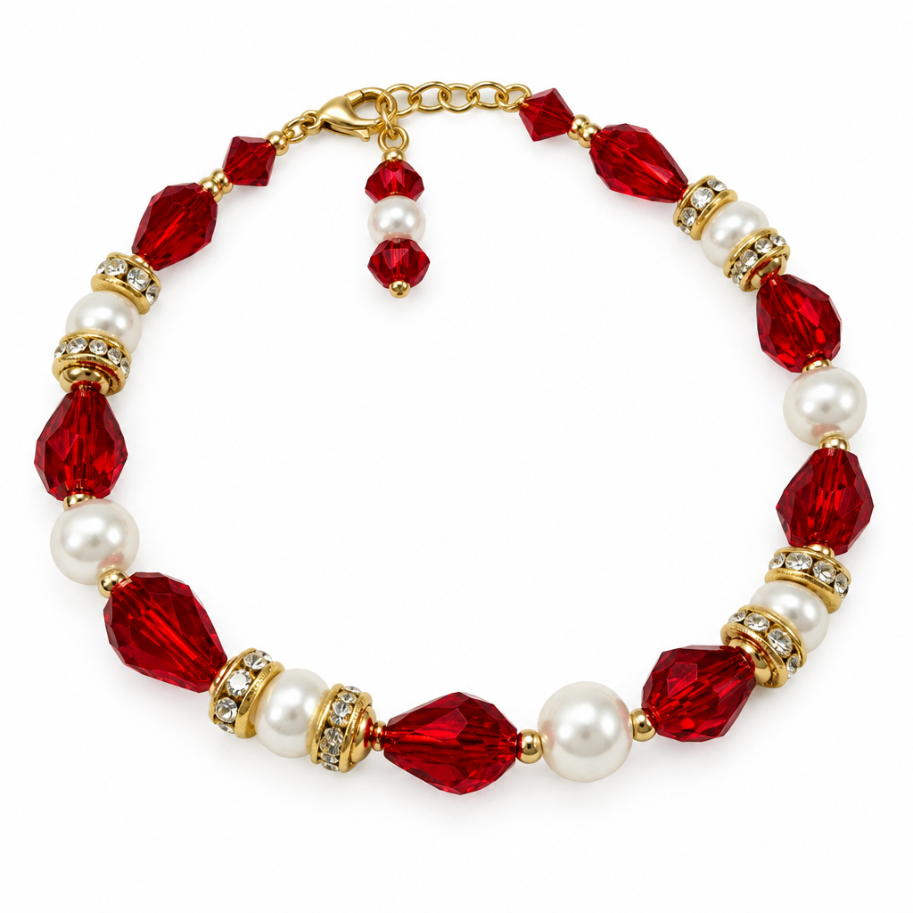 Overhead Christmas bracelet view
