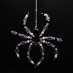 Purple Crystal Spider Suncatcher - dark dramatic studio shot