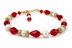 Low-angle Christmas bracelet view
