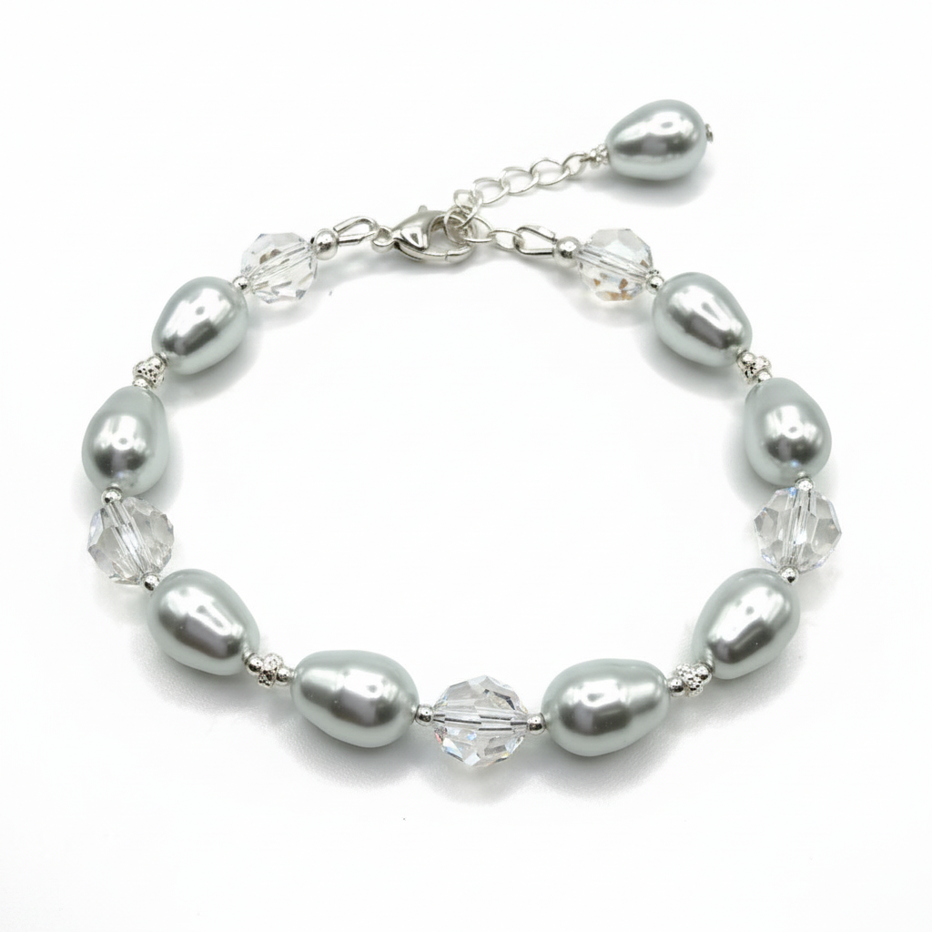 Crystal moonlit pearl bracelet kit alternate full view on a white background
