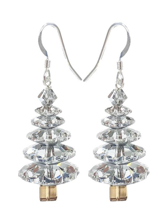 5 Tier Christmas Tree Earrings in Crystal Foil (Ready to Wear)