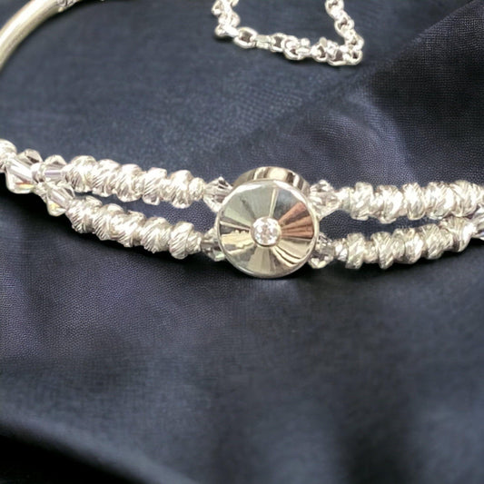 DIY Bracelet Kit - Sparkling Swarovski and Sterling Silver Bracelet - Too Cute Beads