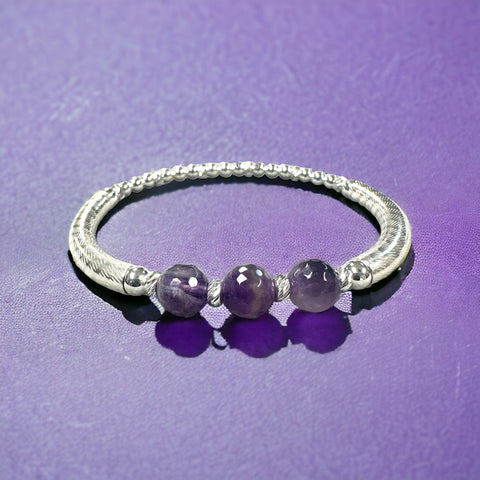 Bracelet Kit - 💜✨ "Fabulous February Bangle" Bracelet Kit: Embrace the Elegance of Amethyst