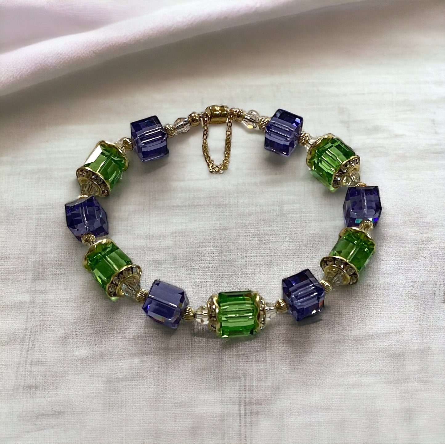 Bracelet Kit -  💫 Peridot and Tanzanite Crystal Bracelet and Earring Kit 💫