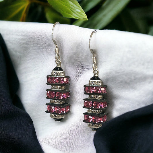 💖 Fuchsia Stack Earrings (Ready to Wear) 💖