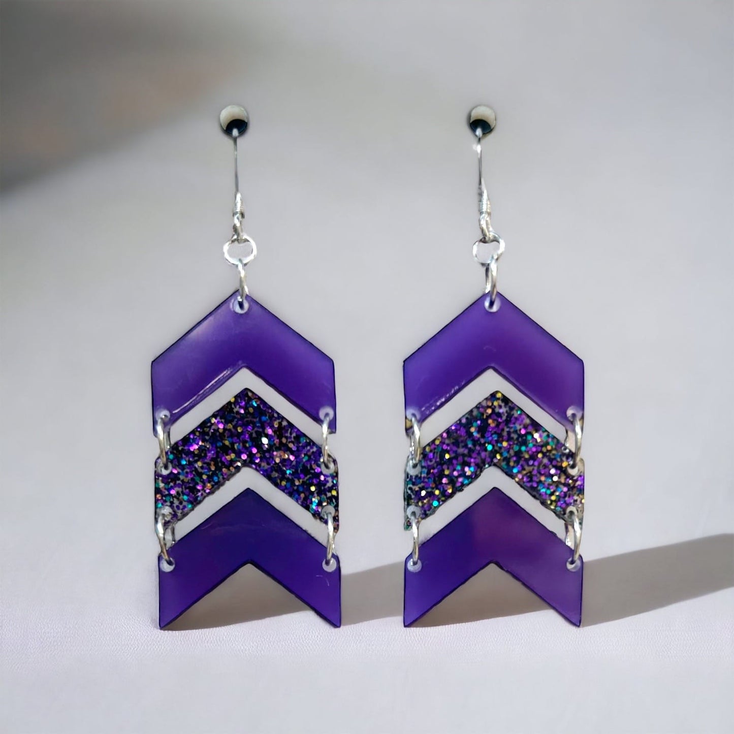 Acrylic Chevron Earrings (Ready to Wear)