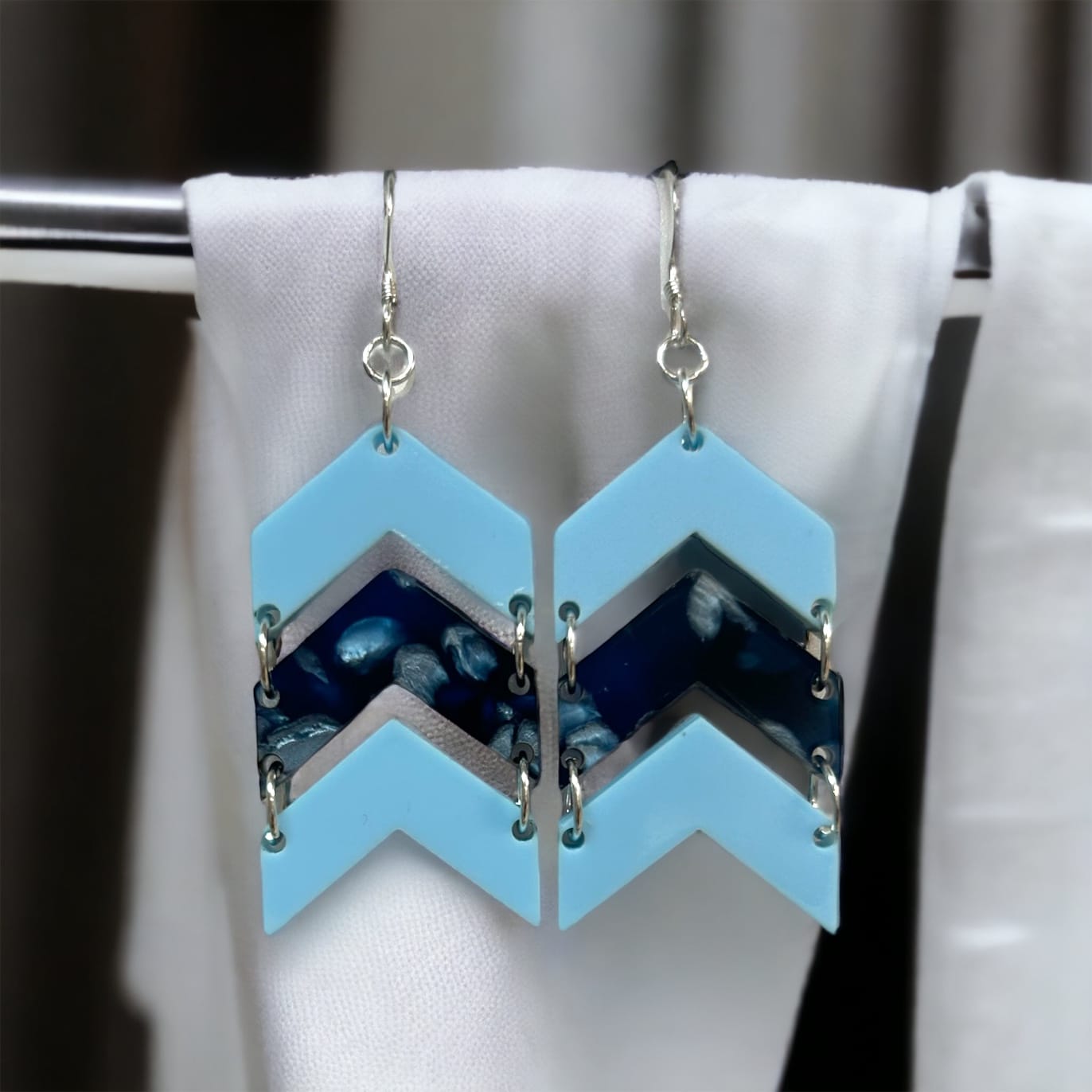 Acrylic Chevron Earrings (Ready to Wear)