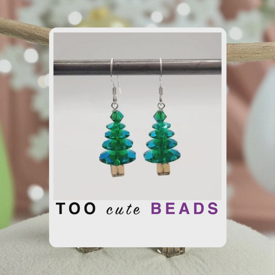 🎄 Majestic Green Shimmer Christmas Tree Earring Kit 🎄