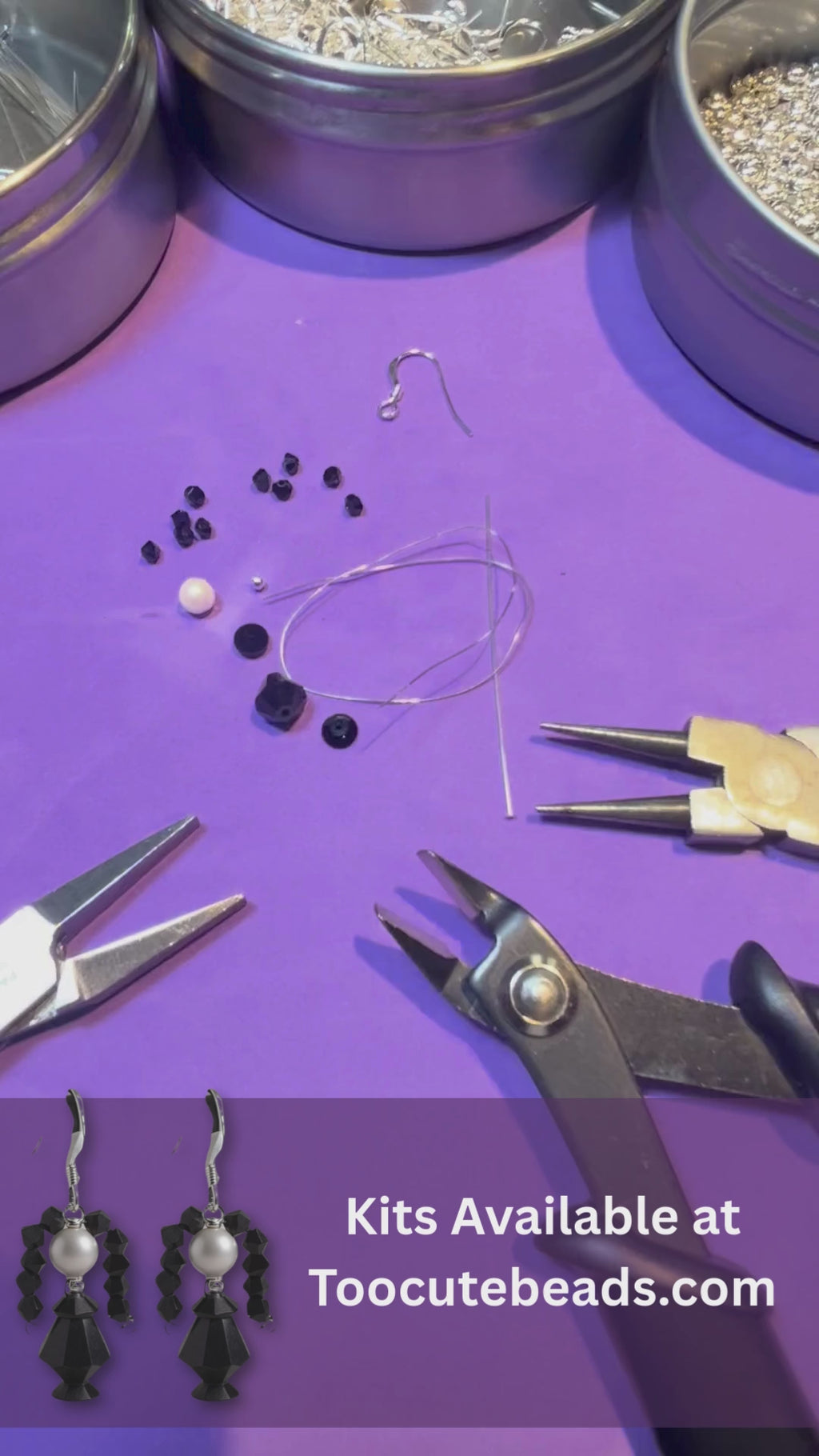 Wednesday Inspired Crystal Earring Kit