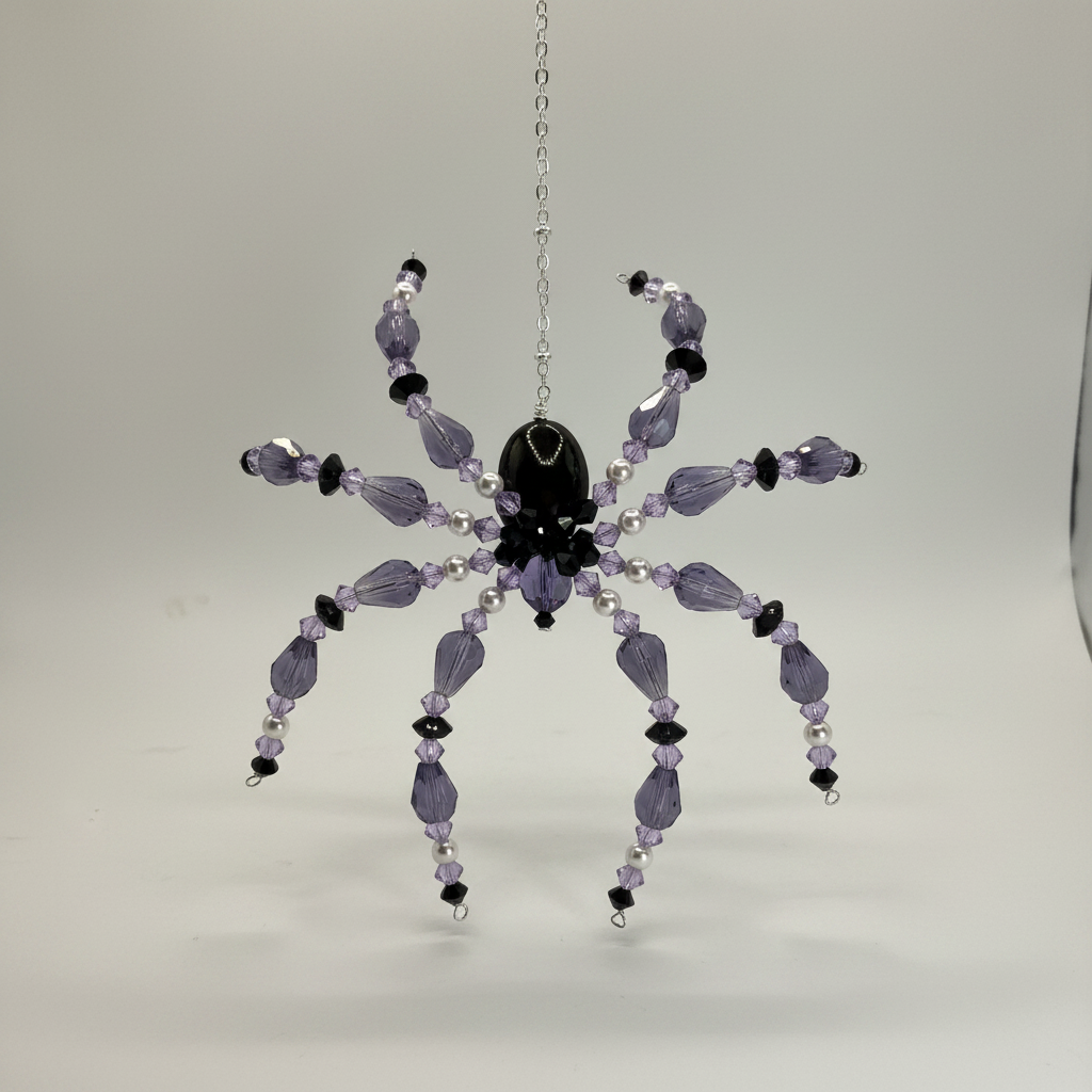 Purple Crystal Spider - Flat Lay