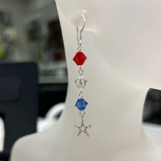 Red, White, and Blue Star Drop Earring Kit