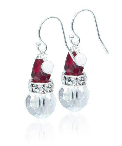 Swarovski Santa Christmas Earrings (Ready to Wear)