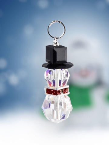 Swarovski Snowman Pendant in Light Siam (Ready to Wear)