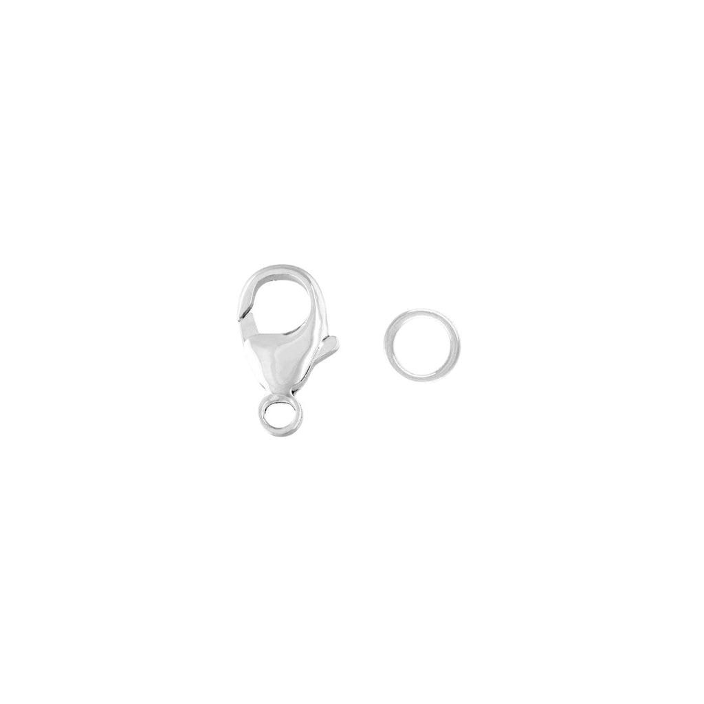 .925 Sterling Silver Oval Lobster / Trigger Clasp (Includes Closed Ring) - 4.8 x 9mm (1 Set)