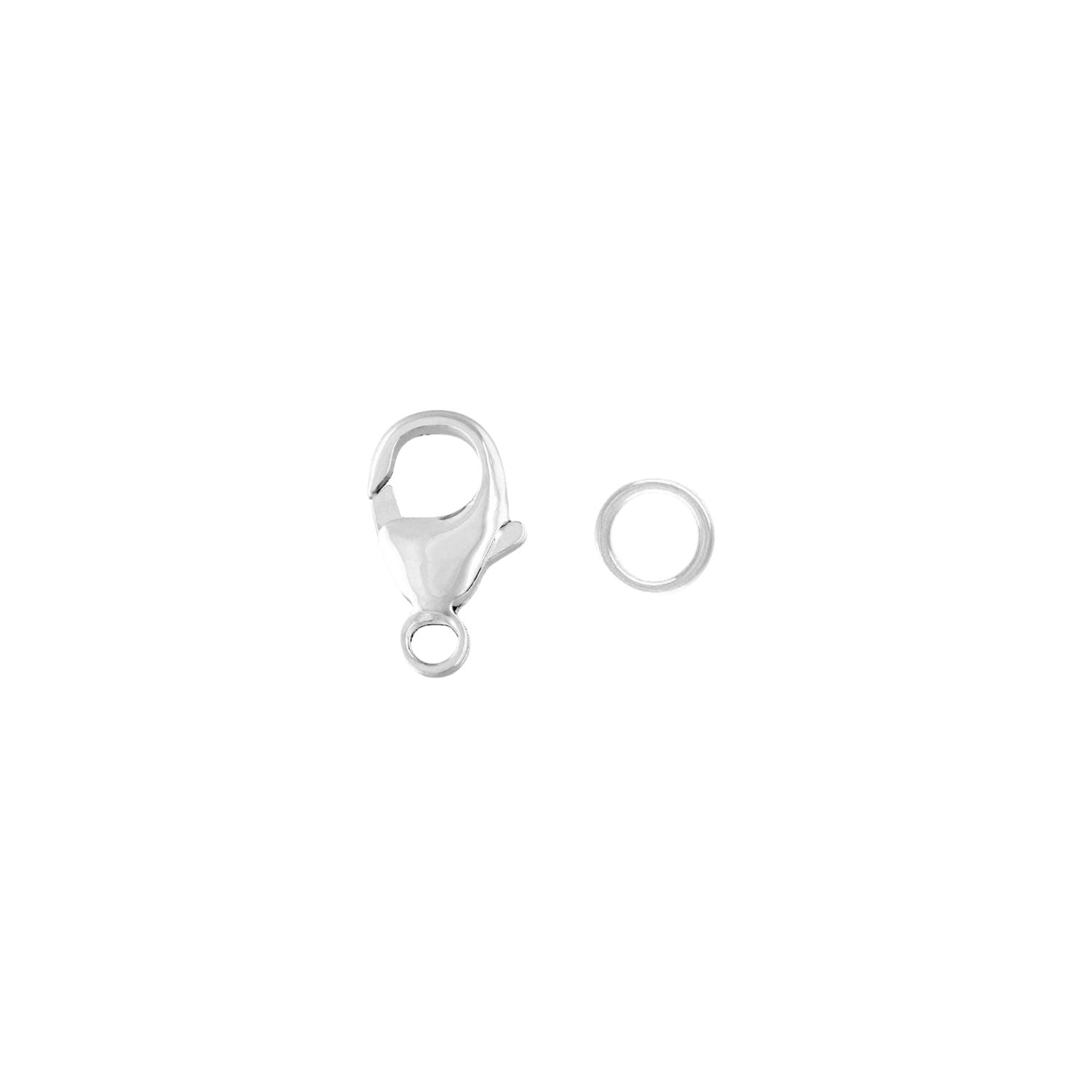 .925 Sterling Silver Oval Lobster / Trigger Clasp (Includes Closed Ring) - 4.8 x 9mm (1 Set)