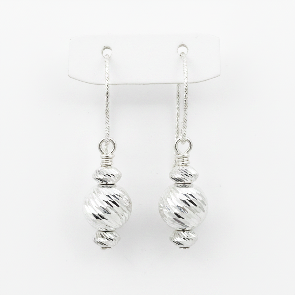 Sterling Silver Spiral Drop Earring Pair