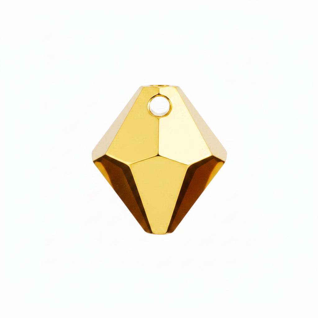 Swarovski 6328 Light Gold Metallic Top Drill Bicone Pendant