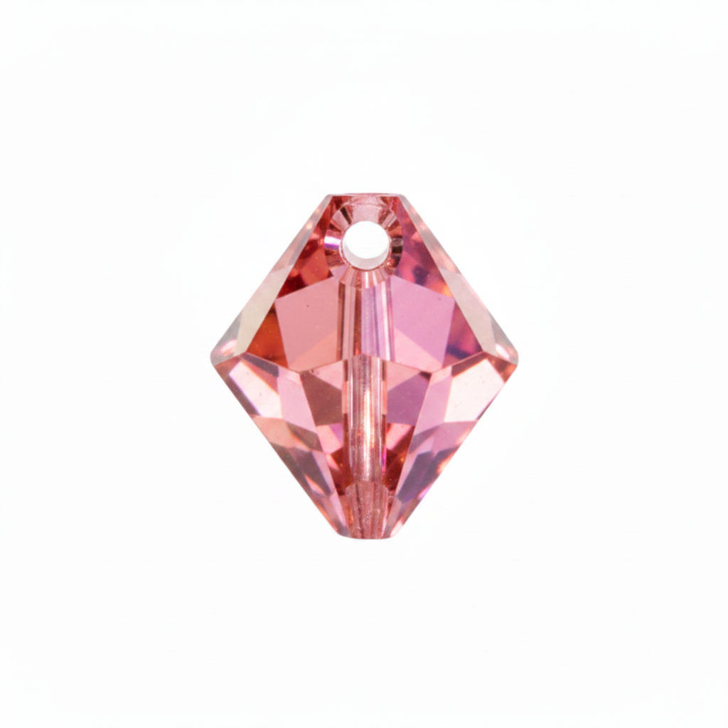 Swarovski 6328 Padparadscha AB 2X Top Drill Bicone Pendant