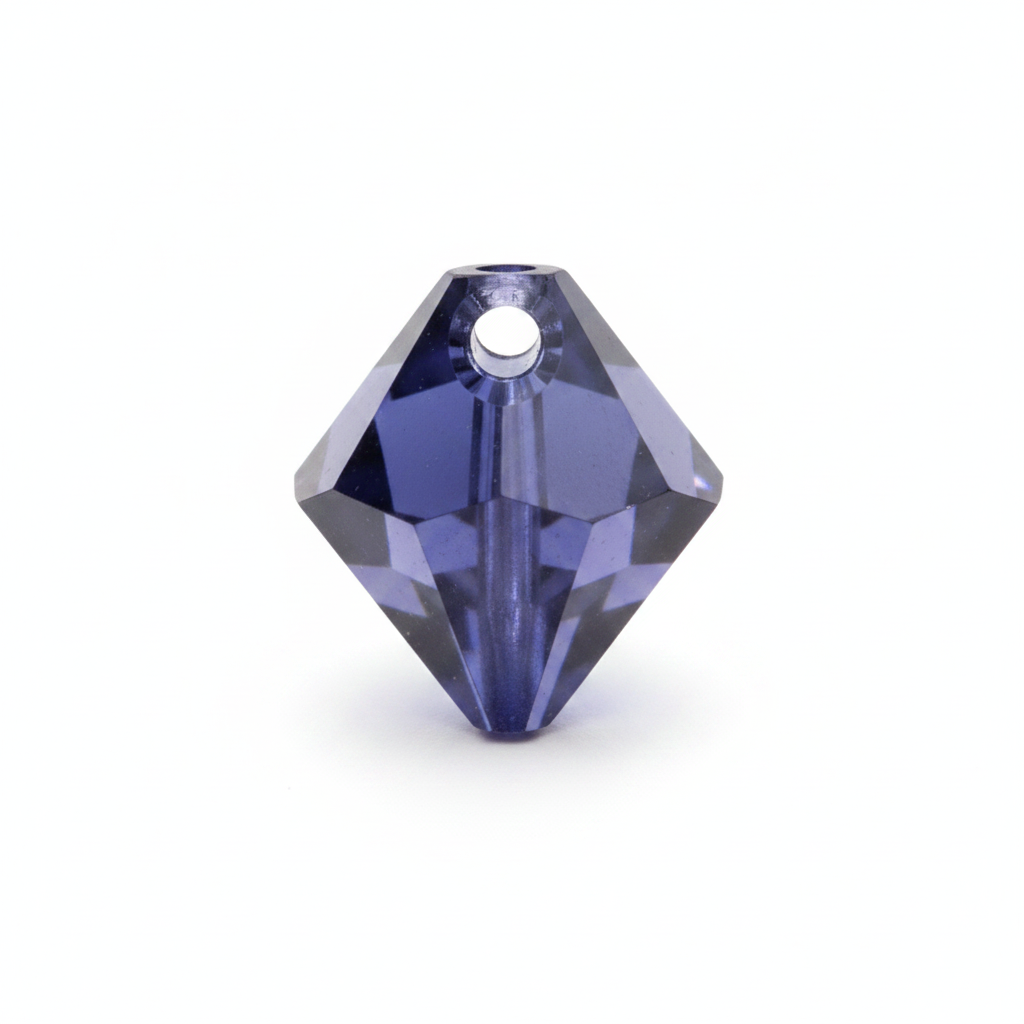 Swarovski 6328 Tanzanite Satin Top Drill Bicone Pendant