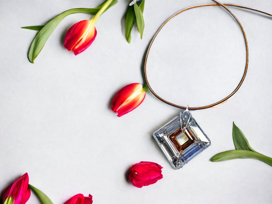 DIY Jewelry Kit - Double Frame Wrapped Swarovski Necklace Kit