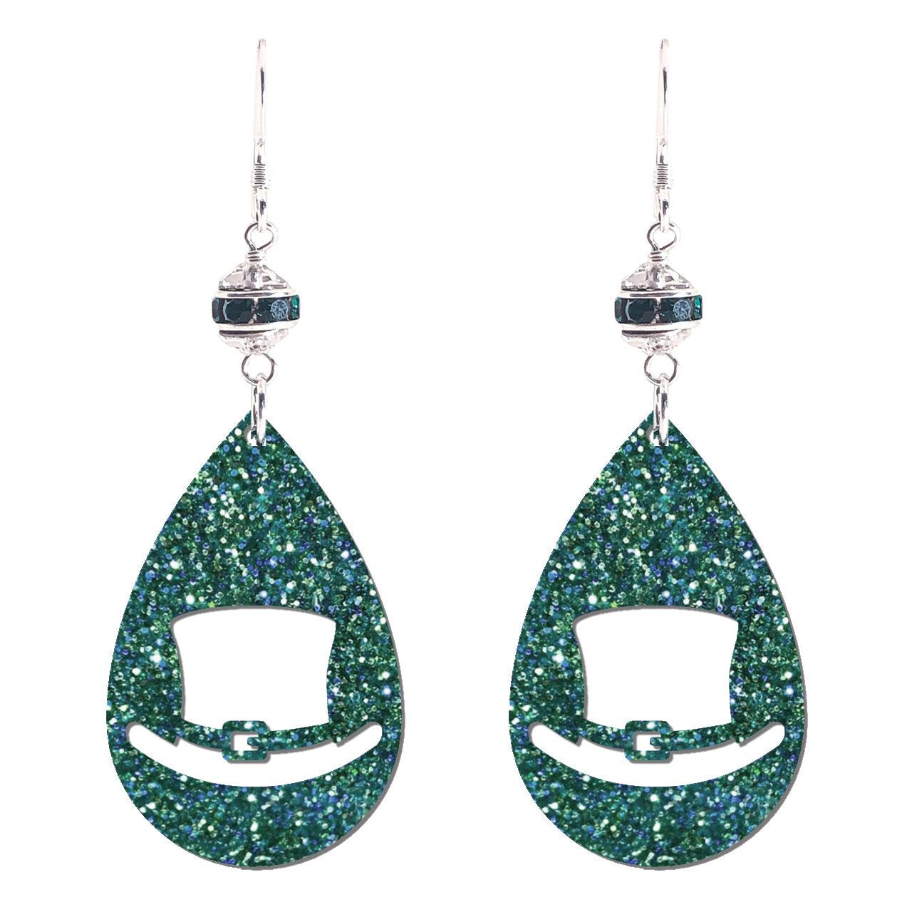 St Patricks Day Hat Tear Drop Earrings (Ready to Wear)