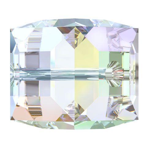 Swarovski 8mm Cube Bead - Crystal AB (1 Piece) - Too Cute Beads