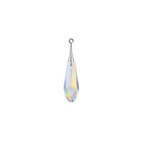 Swarovski 21mm Pure Drop Pendant with Rhodium Cap - Crystal AB (1 Piece)