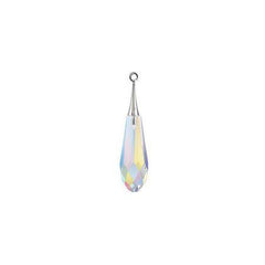 Swarovski 21mm Pure Drop Pendant with Rhodium Cap - Crystal AB (1 Piece) - Too Cute Beads