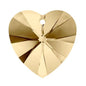 Swarovski 28mm Heart Pendant - Crystal Golden Shadow (1pc) - Too Cute Beads