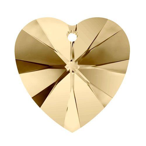 Swarovski 14mm Heart Pendant - Crystal Golden Shadow (1pc)