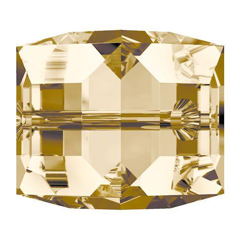 Swarovski 8mm Cube Bead - Crystal Golden Shadow (1 Piece)