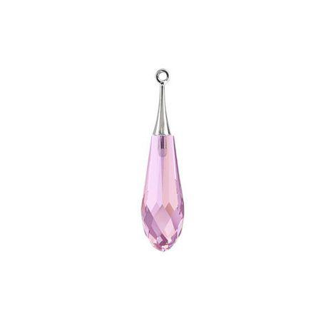 Swarovski 31.5mm Pure Drop Pendant with Rhodium Cap - Crystal Lilac Shadow (1 Piece) - Too Cute Beads