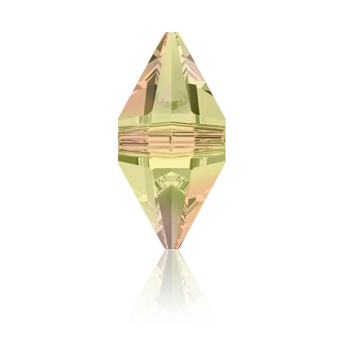 Swarovski 5747 12x6mm Double Spike Bead - Crystal Luminous Green