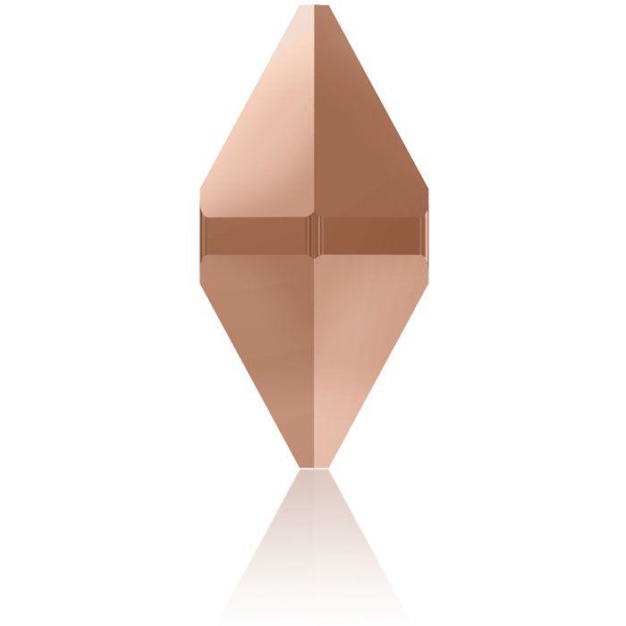 Swarovski 5747 16x8mm Double Spike Bead - Crystal Rose Gold 2x