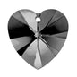 Swarovski 28mm Heart Pendant - Crystal Silver Night (1pc) - Too Cute Beads