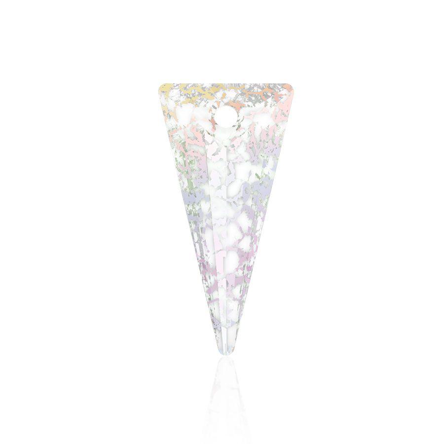 6840 Swarovski Crystal 28mm Spike Pendant  - Crystal White Patina (1 Piece)